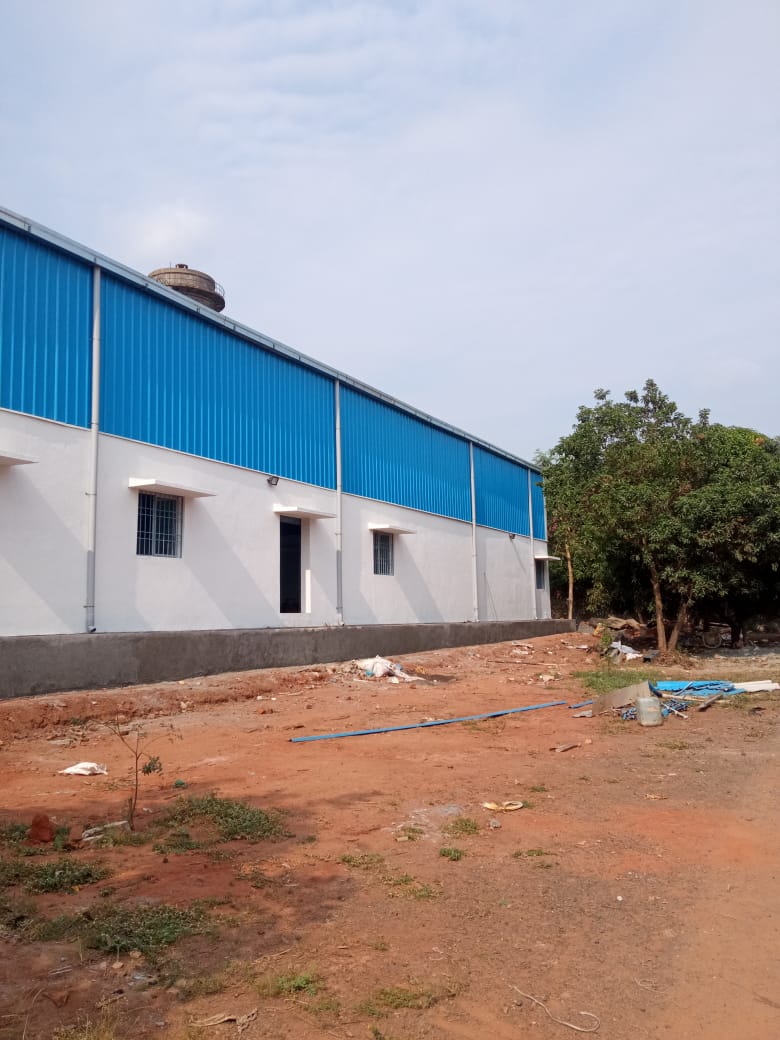 Completed PEB warehouse — exterior elevation
