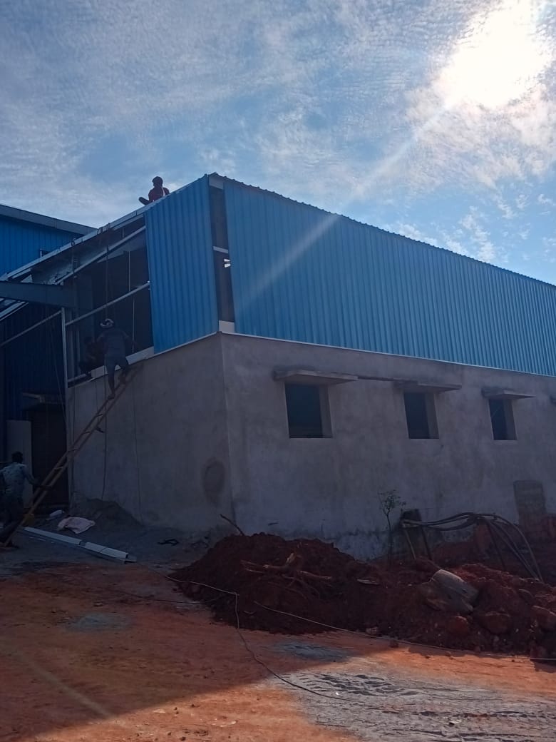Wall cladding & roof sheeting in progress